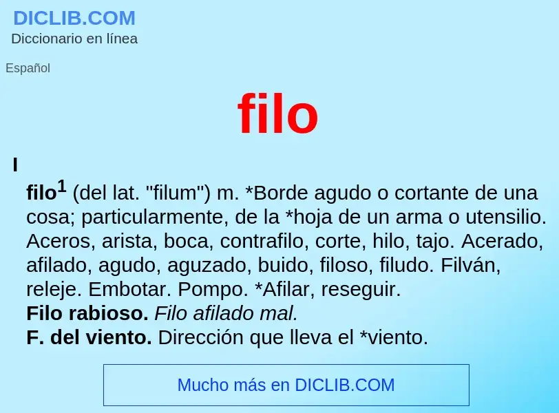 What is filo - meaning and definition