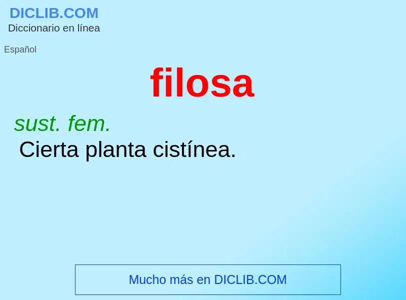 What is filosa - definition