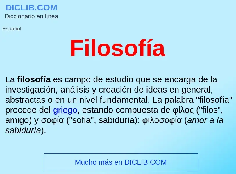 Was ist Filosofía  - Definition