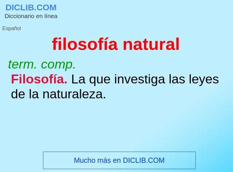 What is filosofía natural - definition