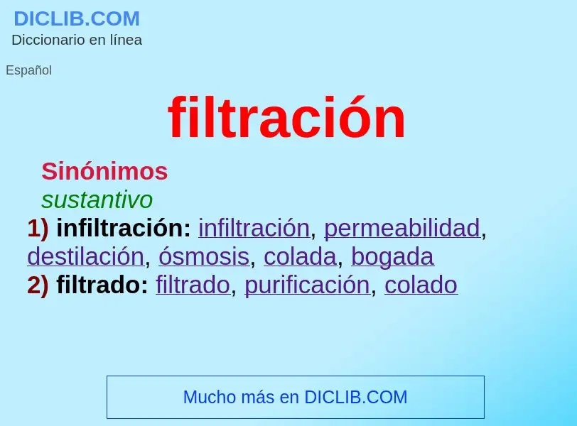 Wat is filtración - definition