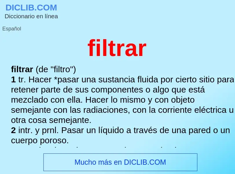 What is filtrar - definition