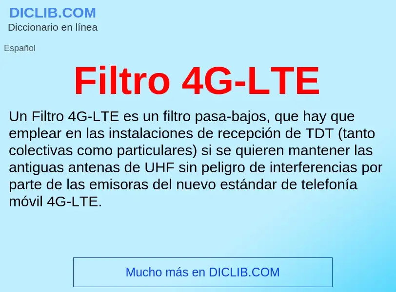 Что такое Filtro 4G-LTE - определение