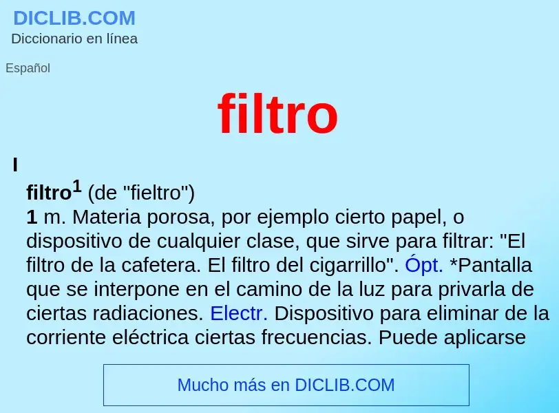 What is filtro - meaning and definition