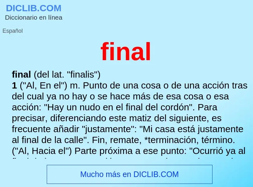 What is final - definition