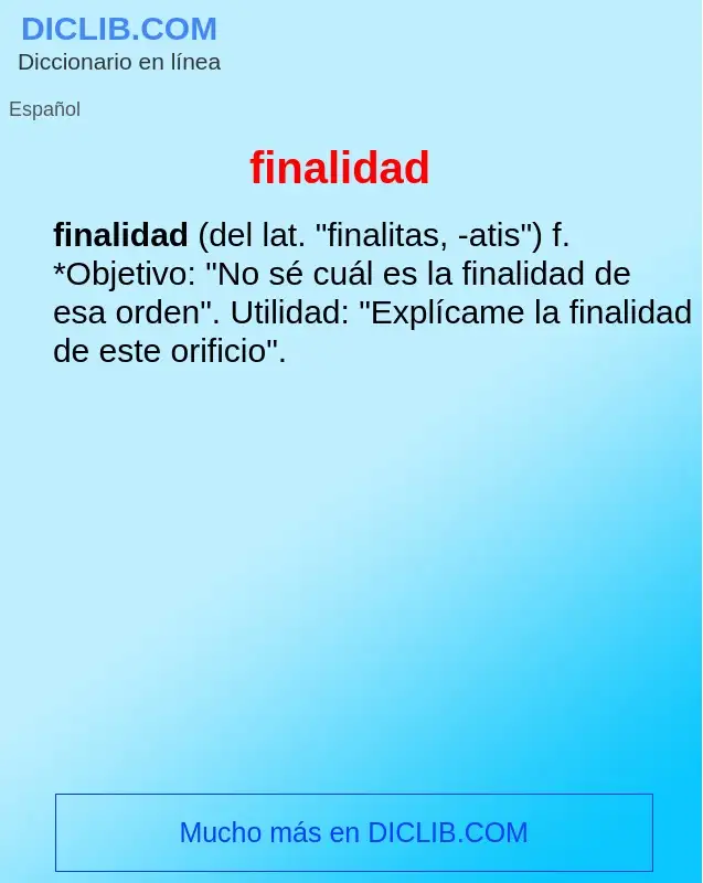 Wat is finalidad - definition