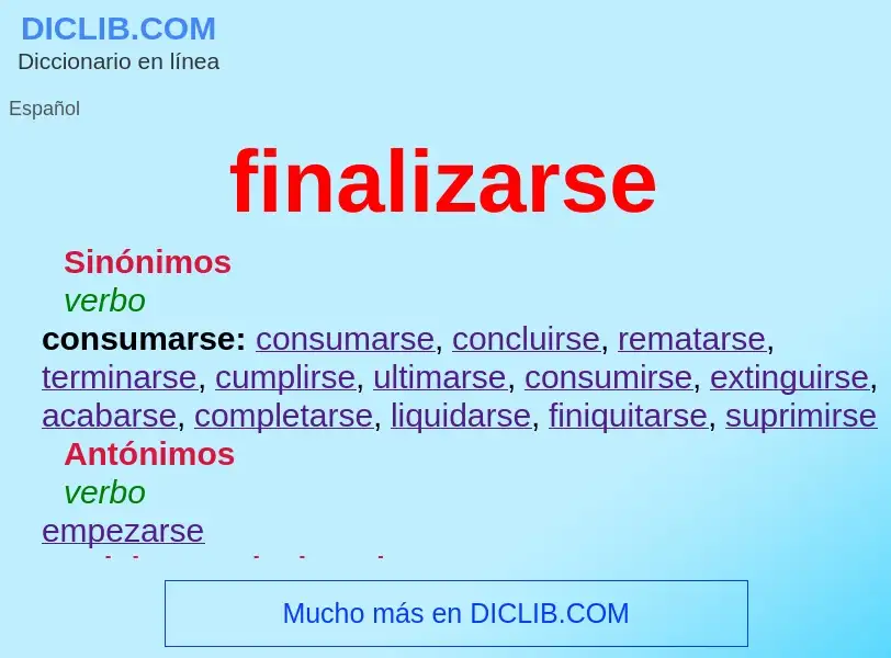 What is finalizarse - definition