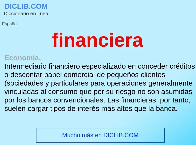 What is financiera - definition