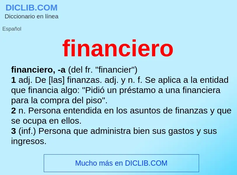 What is financiero - definition