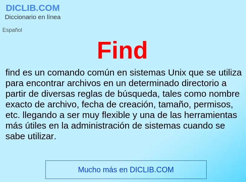 Что такое Find - определение