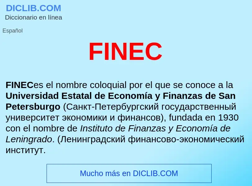 Qu'est-ce que FINEC  - définition