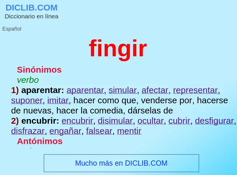 What is fingir - meaning and definition