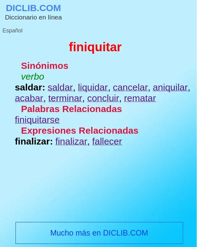 Wat is finiquitar - definition