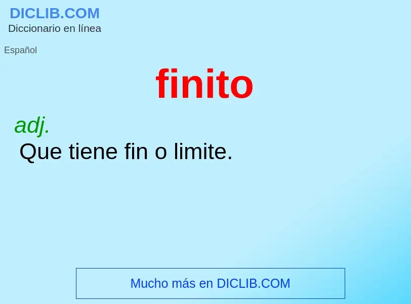 What is finito - definition