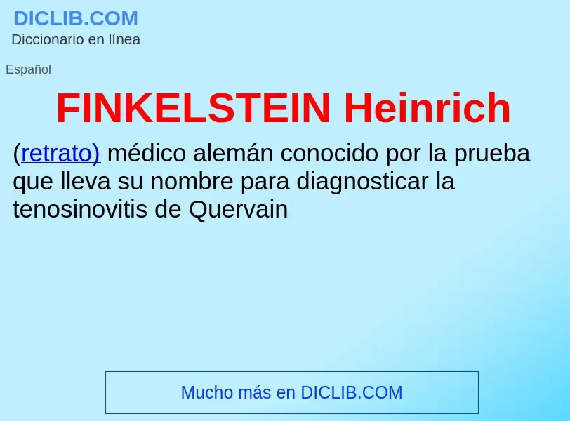 ¿Qué es FINKELSTEIN  Heinrich? - significado y definición