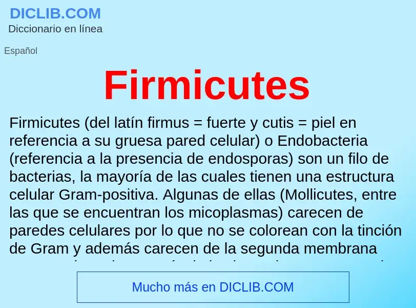 ¿Qué es Firmicutes? - significado y definición