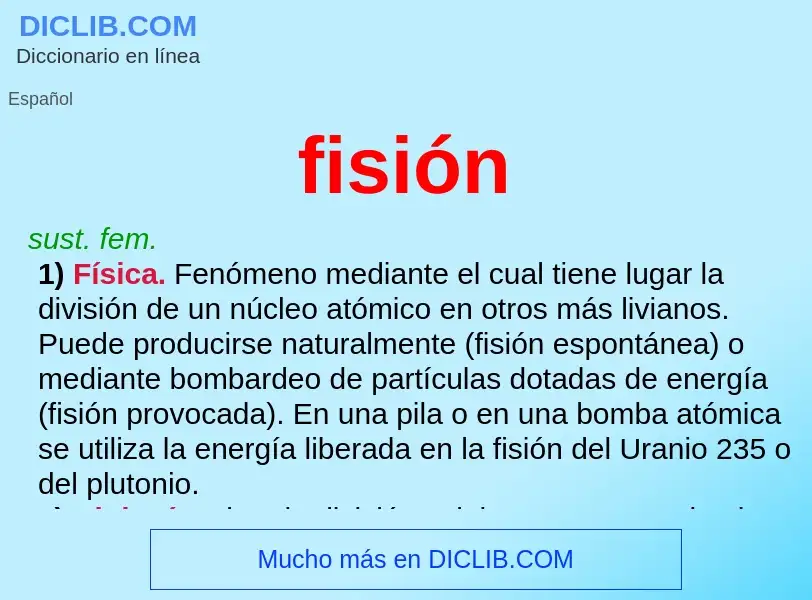 ¿Qué es fisión? - significado y definición