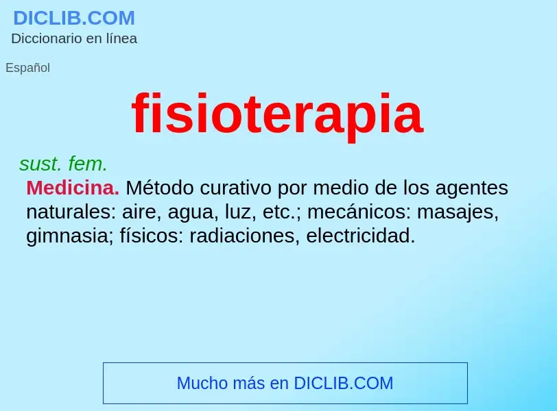 Что такое fisioterapia - определение