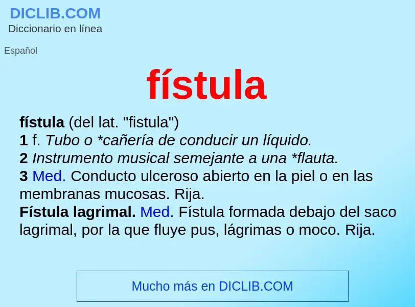 Was ist fístula - Definition