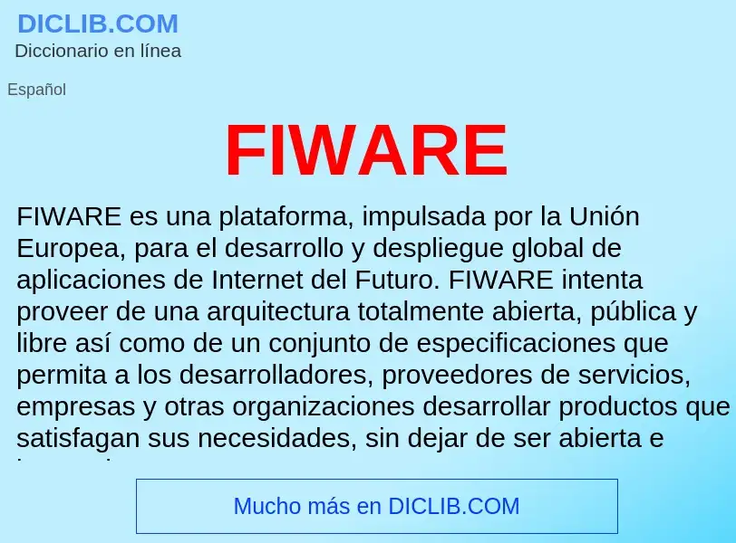 Qu'est-ce que FIWARE - définition