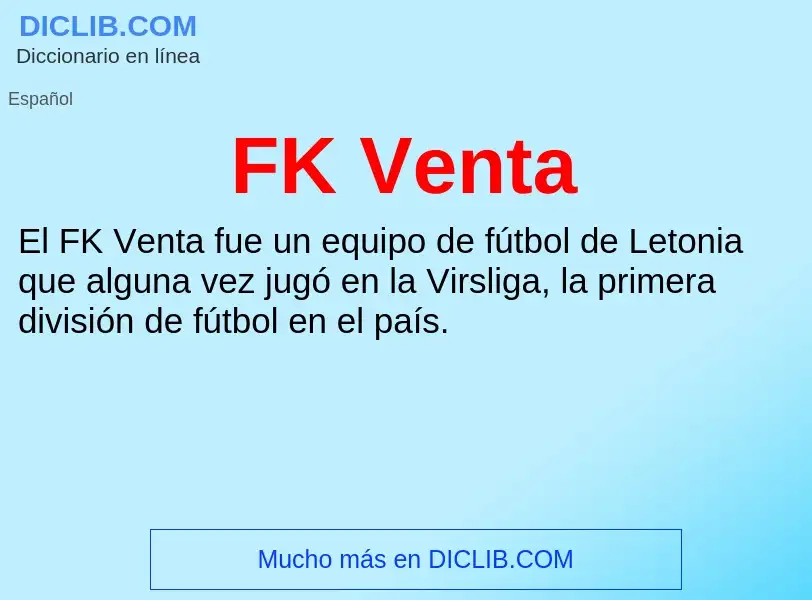 ¿Qué es FK Venta? - significado y definición