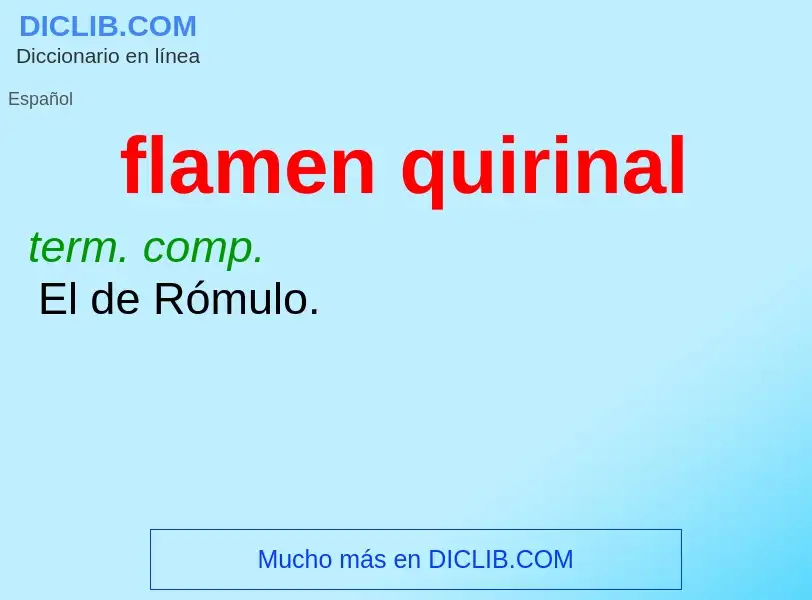 Wat is flamen quirinal - definition