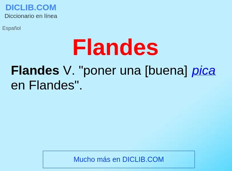 ¿Qué es Flandes? - significado y definición