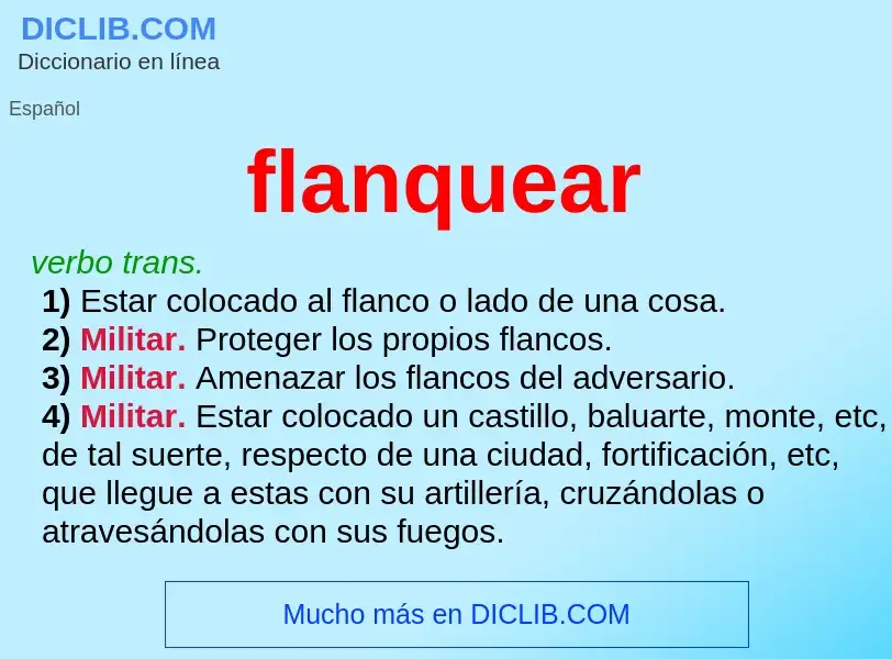 What is flanquear - definition