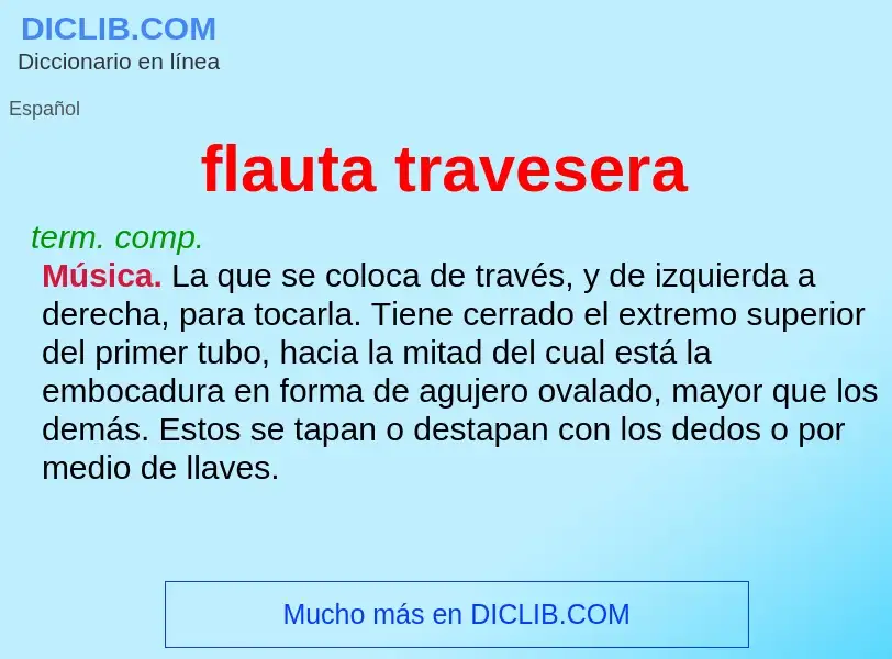 What is flauta travesera - definition