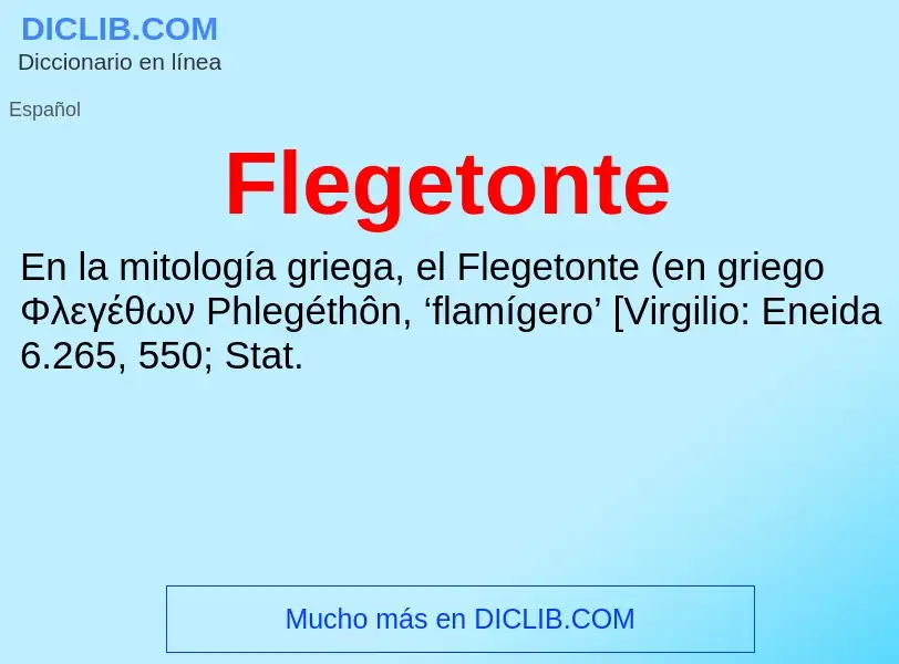 ¿Qué es Flegetonte? - significado y definición