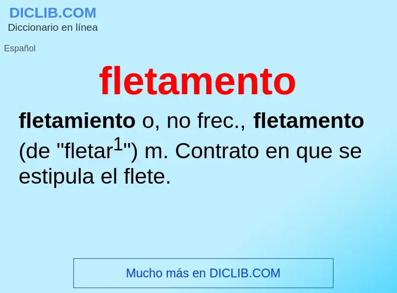 ¿Qué es fletamento? - significado y definición