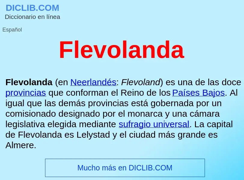 ¿Qué es Flevolanda ? - significado y definición