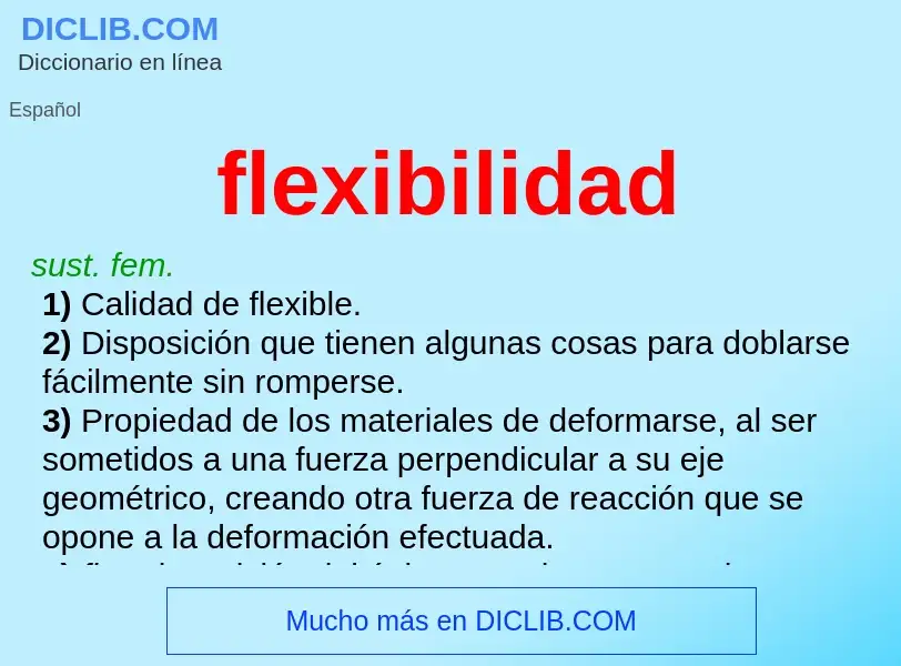 What is flexibilidad - definition