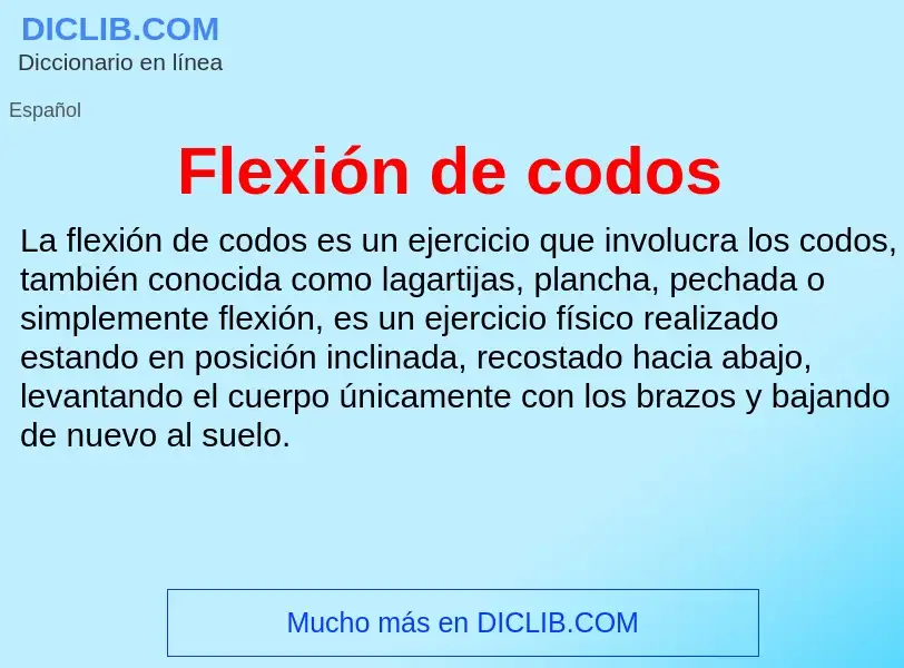 Что такое Flexión de codos - определение