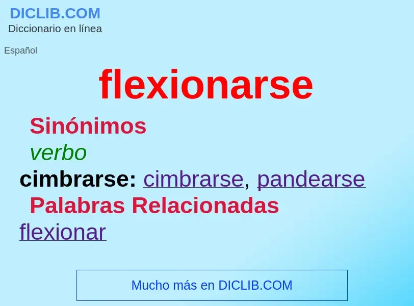 What is flexionarse - meaning and definition