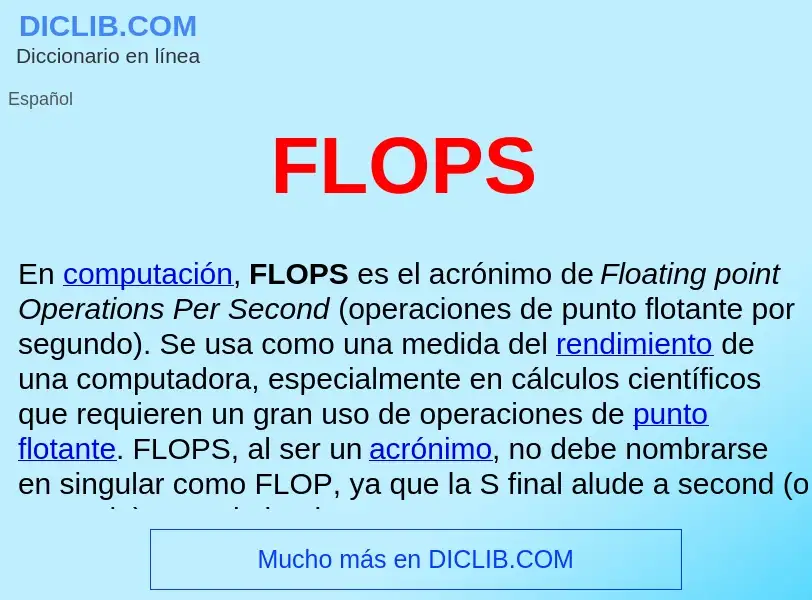 ¿Qué es FLOPS ? - significado y definición