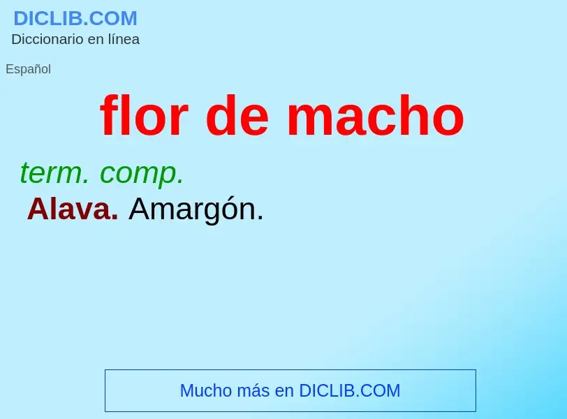 Che cos'è flor de macho - definizione