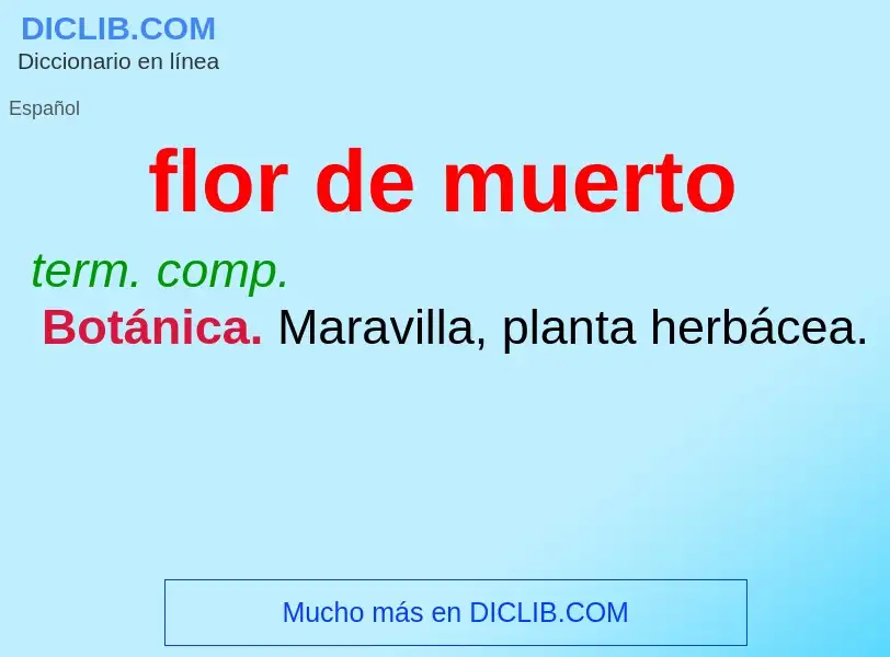 What is flor de muerto - definition