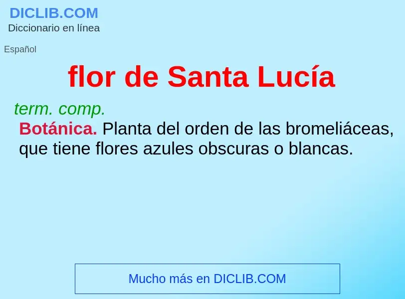 Che cos'è flor de Santa Lucía - definizione