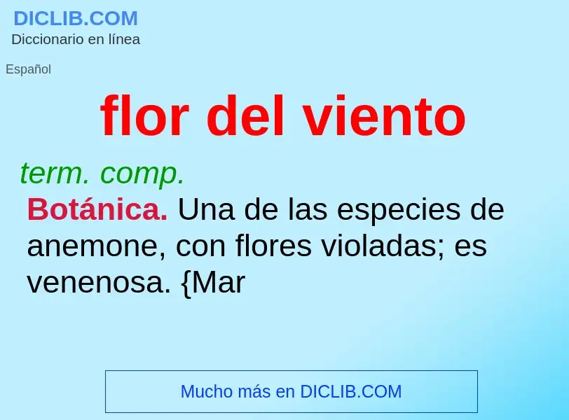 What is flor del viento - meaning and definition