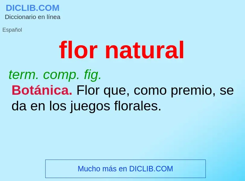 What is flor natural - meaning and definition