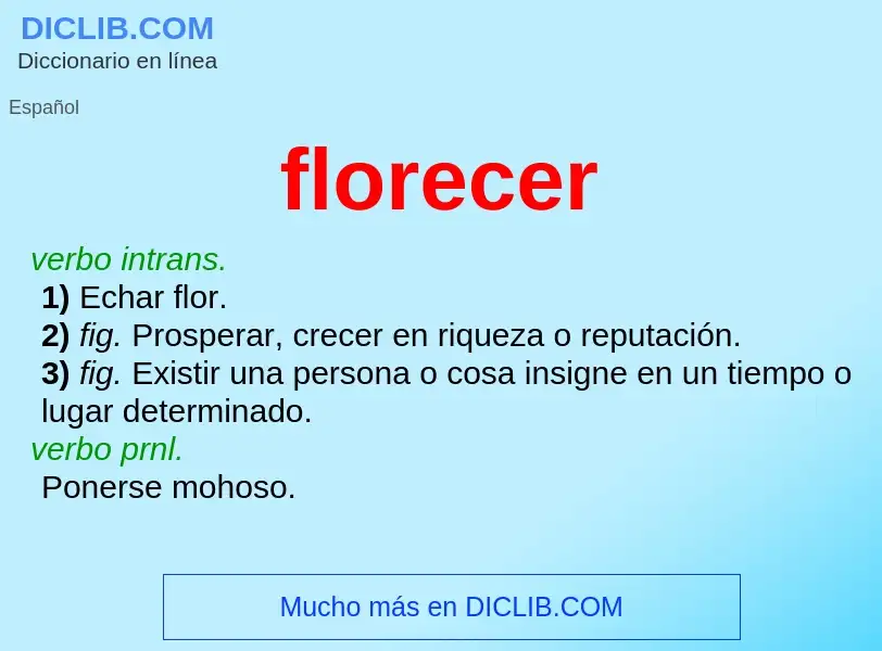 What is florecer - meaning and definition