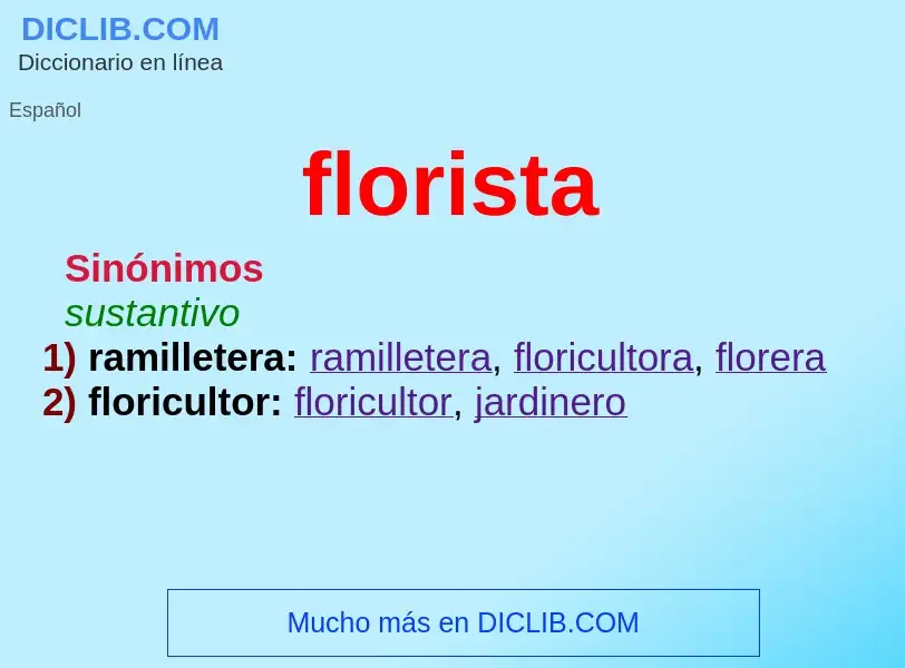 ¿Qué es florista? - significado y definición