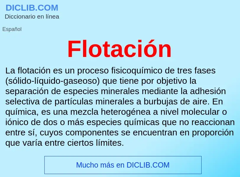 ¿Qué es Flotación? - significado y definición