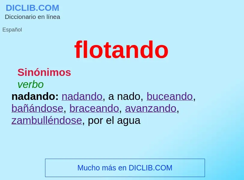 ¿Qué es flotando? - significado y definición