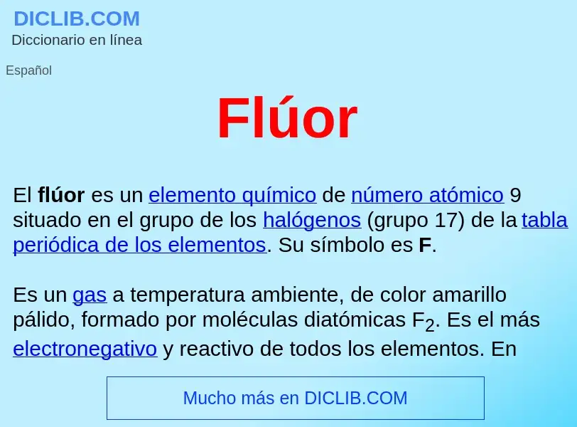 Was ist Flúor  - Definition