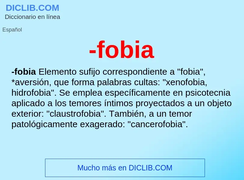 Wat is -fobia - definition