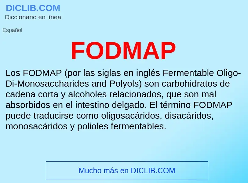 ¿Qué es FODMAP? - significado y definición