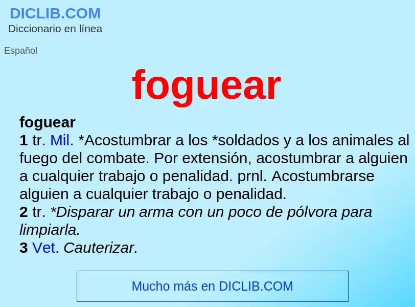 What is foguear - meaning and definition