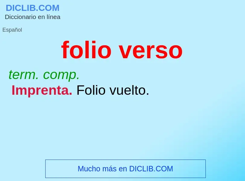 What is folio verso - definition